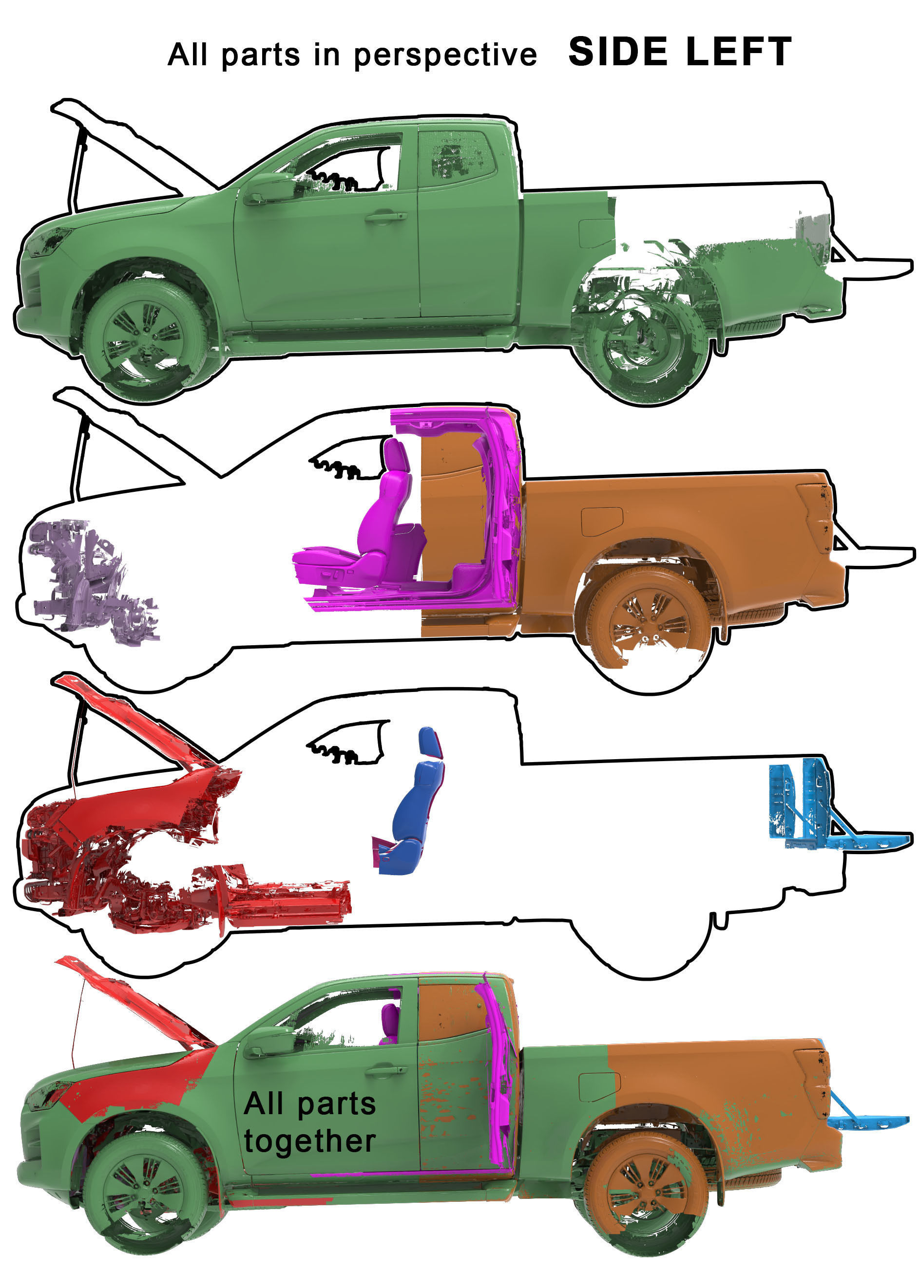 Isuzu D-Max CC EU 2020 Series Native multiple 3D Scan 3D model_1