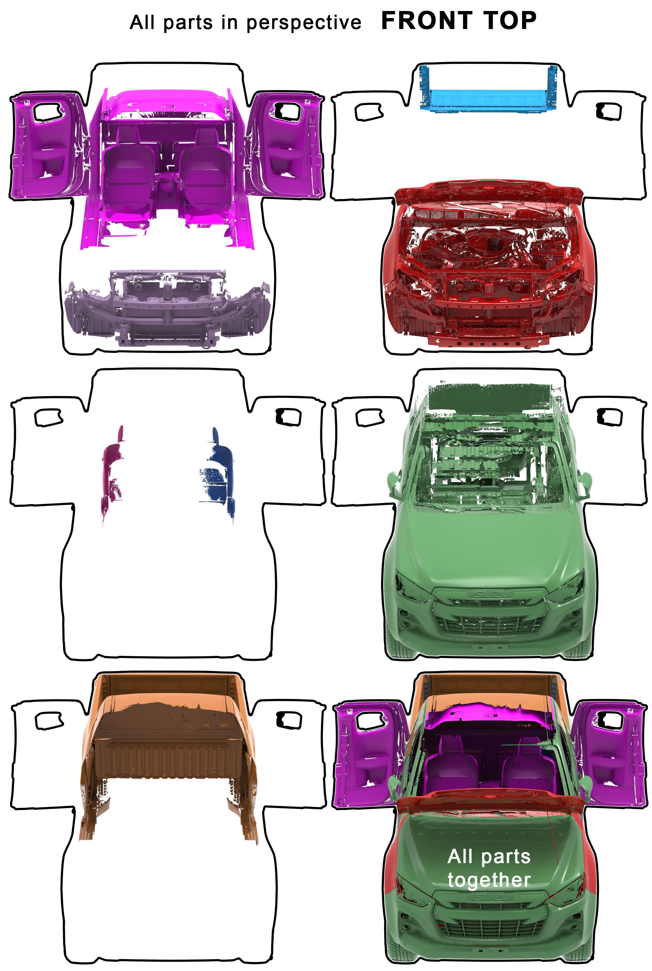 Isuzu D-Max CC EU 2020 Series Native multiple 3D Scan 3D model_6