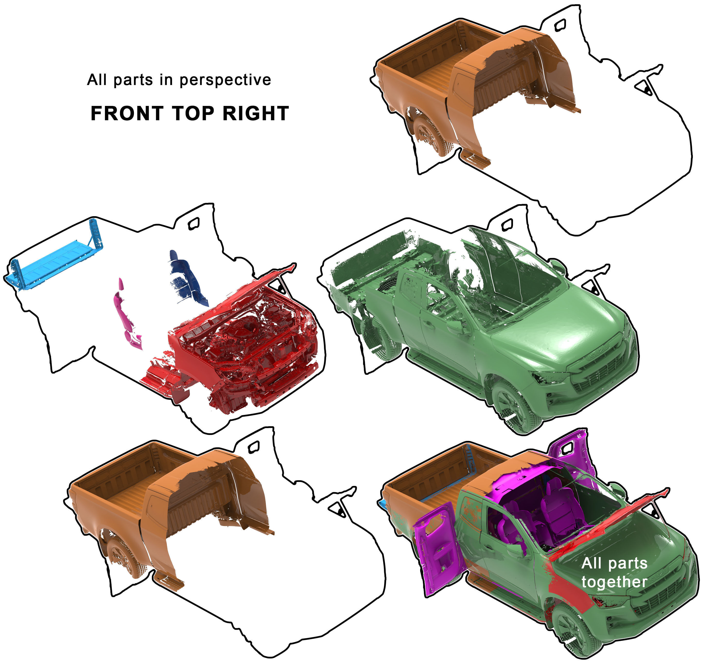 Isuzu D-Max CC EU 2020 Series Native multiple 3D Scan 3D model_8