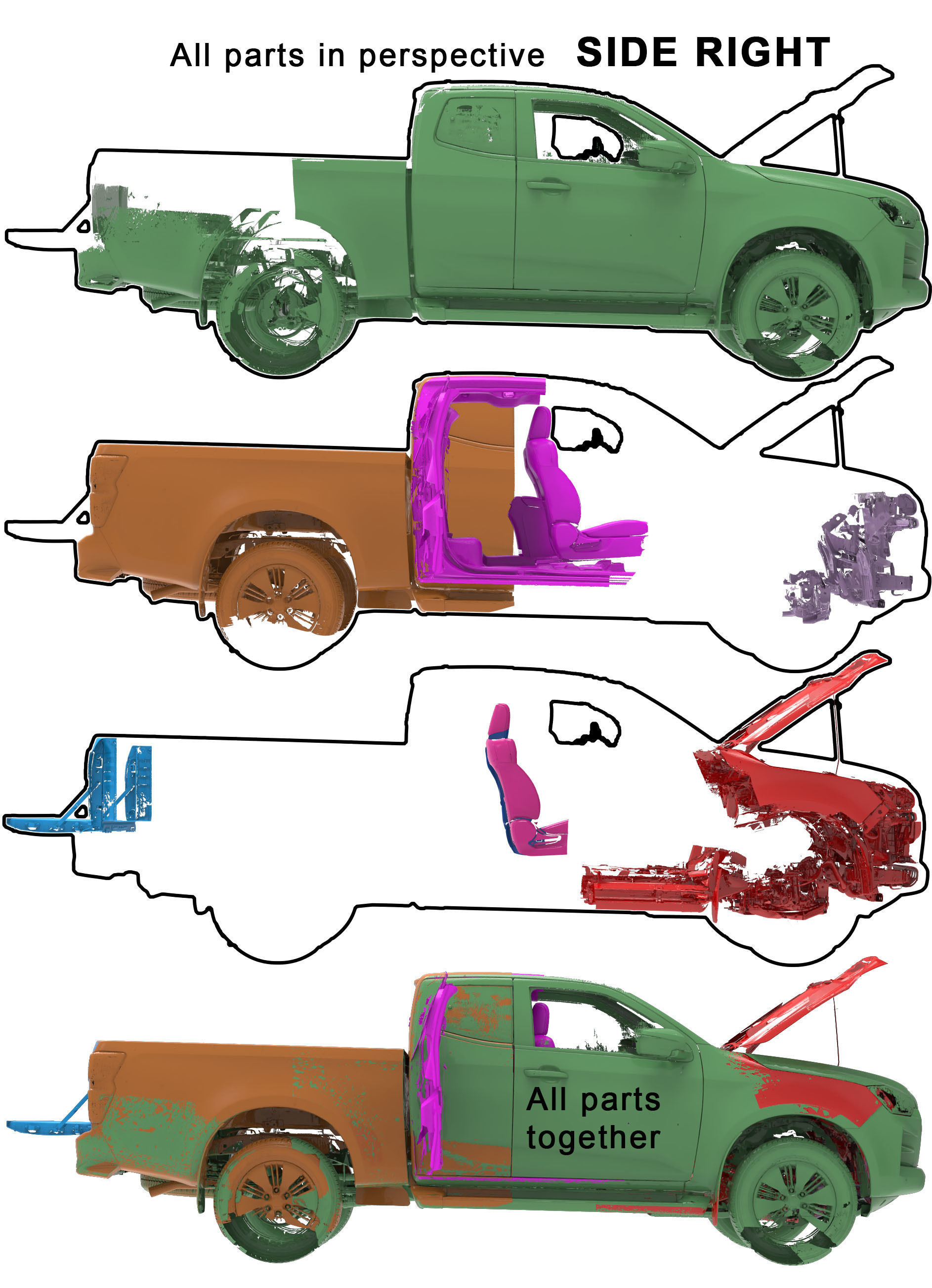 Isuzu D-Max CC EU 2020 Series Native multiple 3D Scan 3D model_2