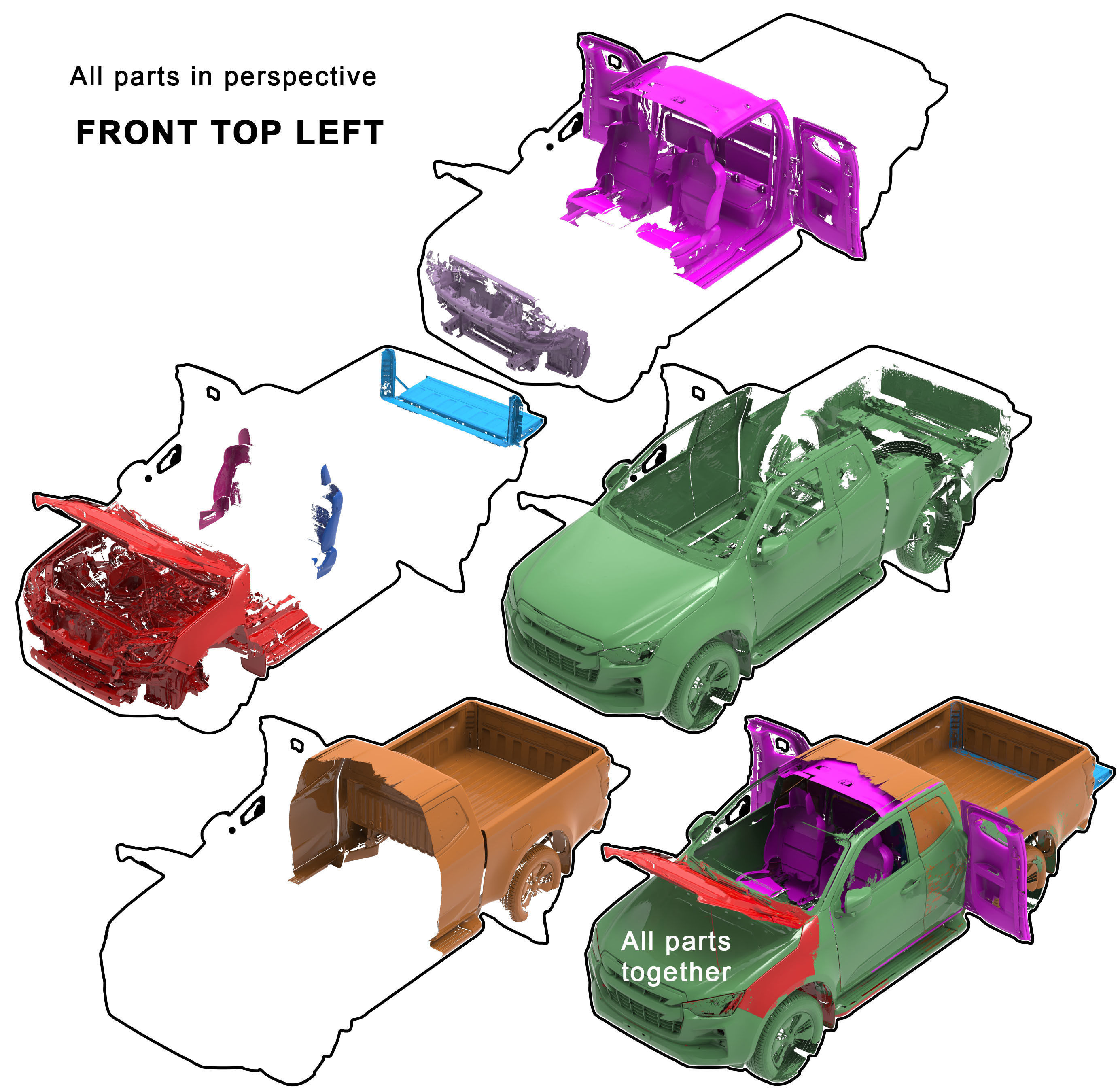 Isuzu D-Max CC EU 2020 Series Native multiple 3D Scan 3D model_7