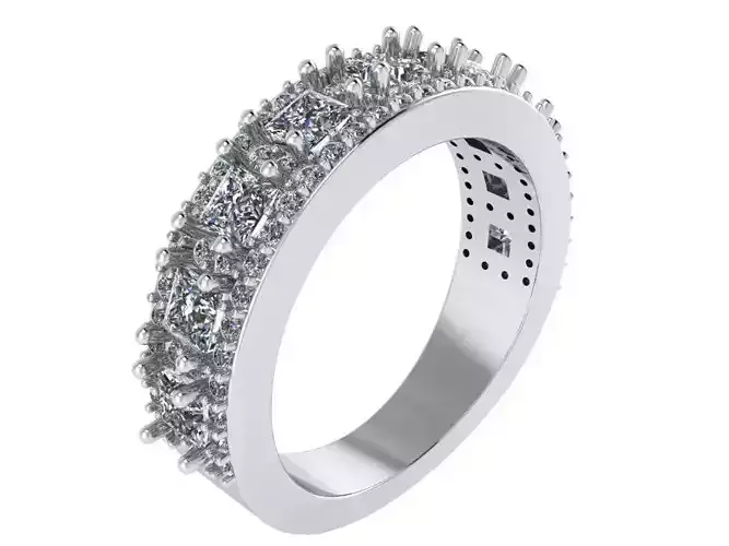 Princess Diamond Wedding Band 0809