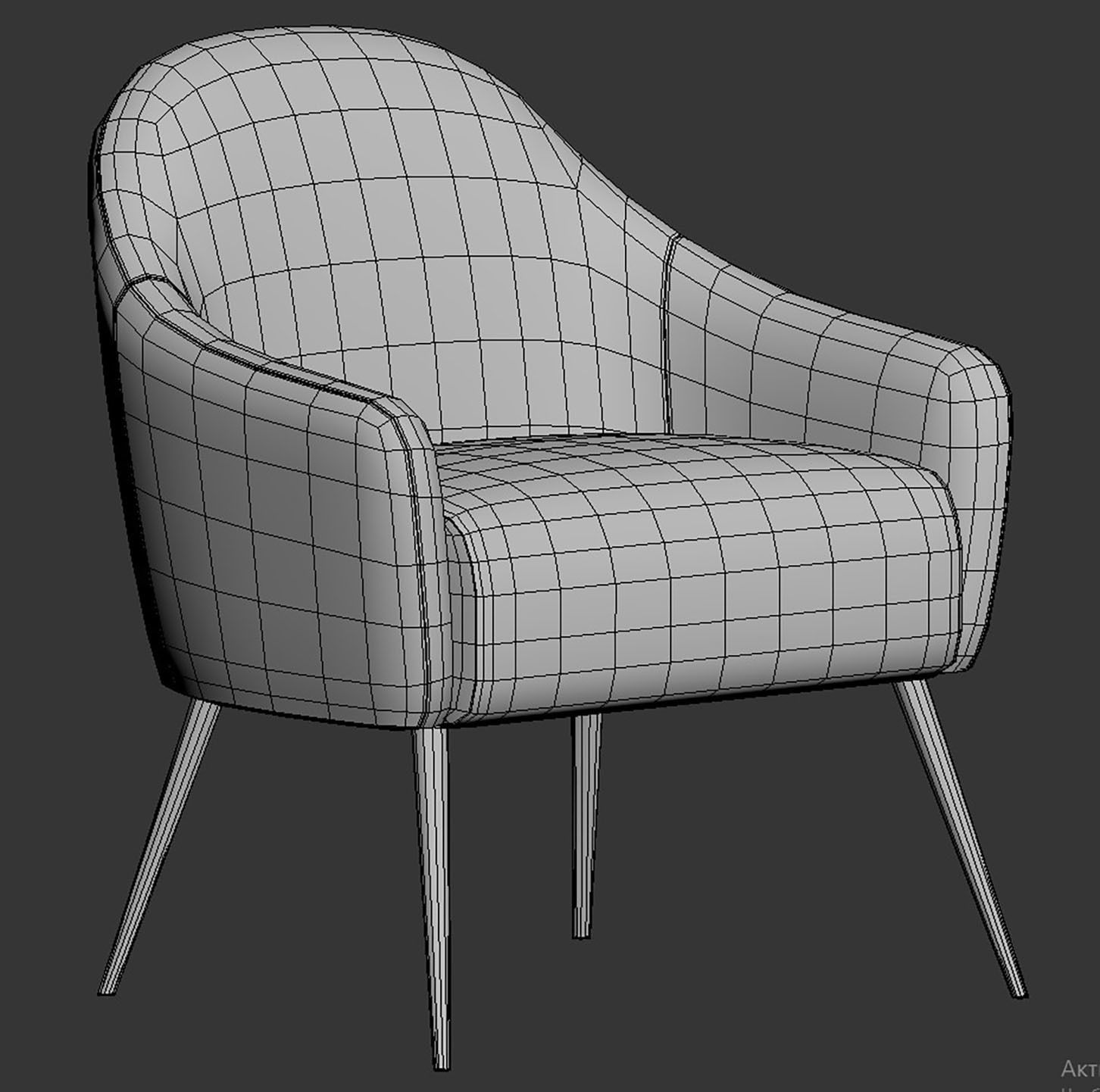 GEORGIA Fabric Armchair 3D model_11