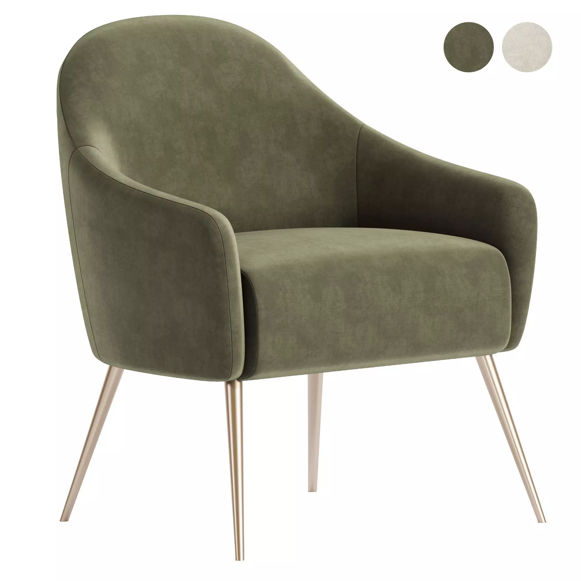 GEORGIA Fabric Armchair 3D model_0