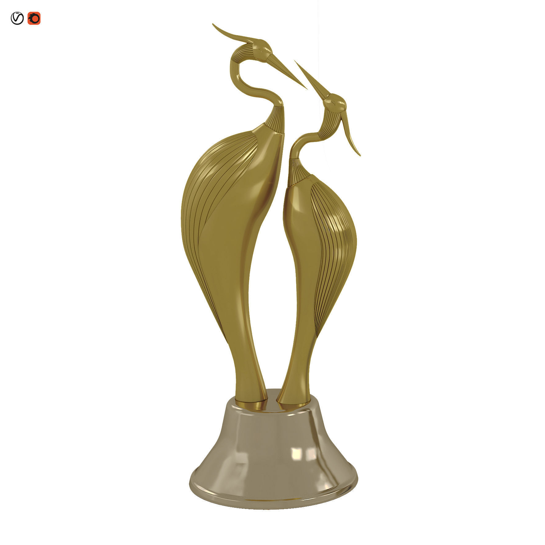 Bird statue Low-poly 3D model_2