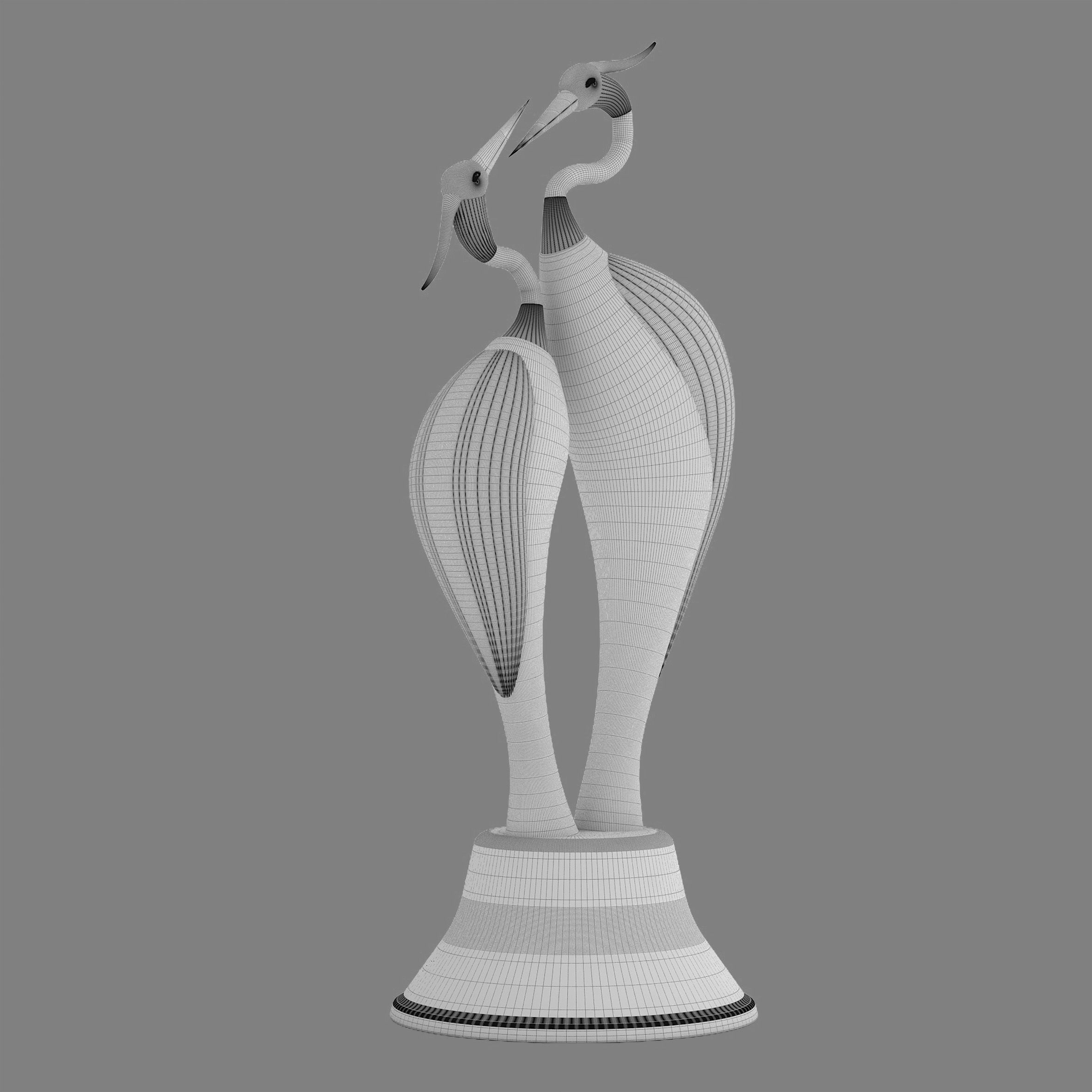 Bird statue Low-poly 3D model_4