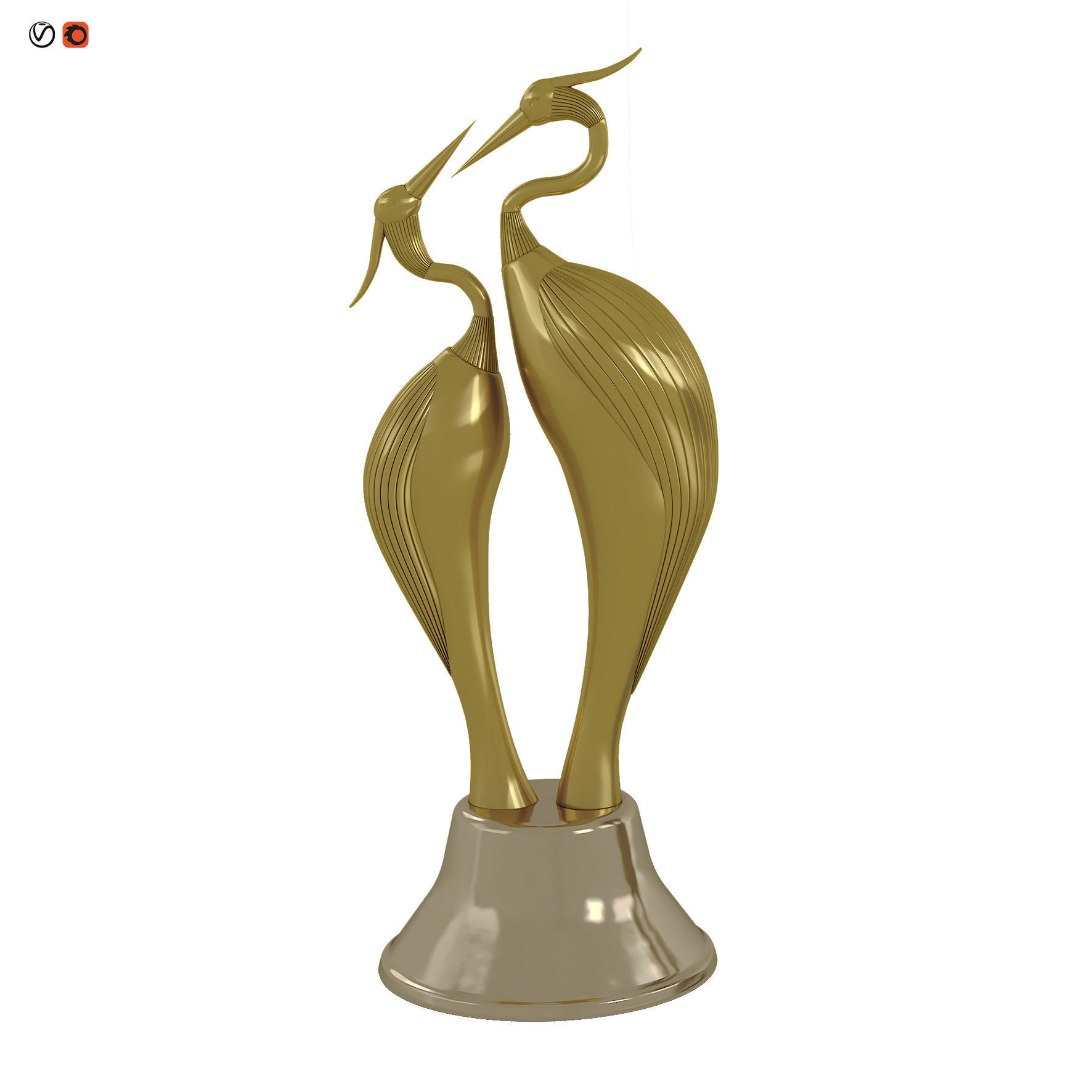 Bird statue Low-poly 3D model_3