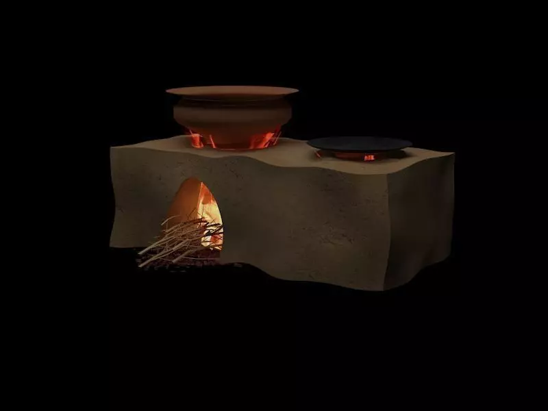 desi chulha 3D model_0