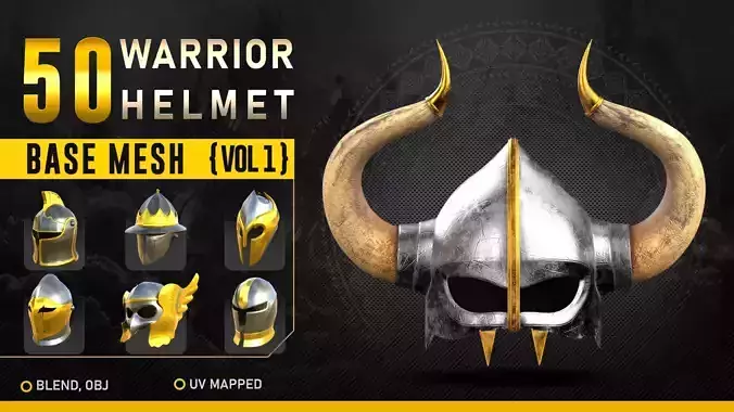 50 Warrior Helmet Base Mesh Vol-1