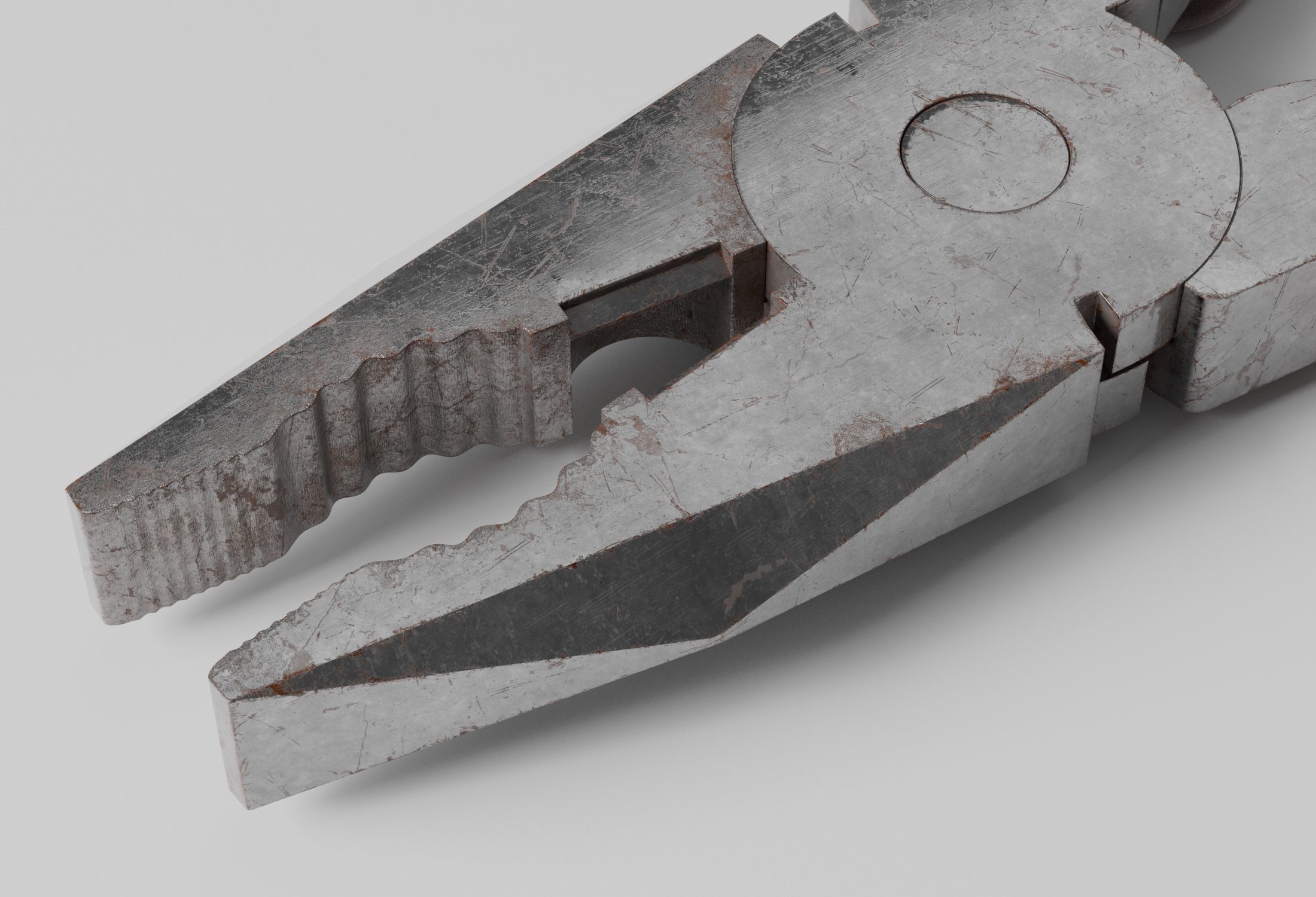 Weathered Combination Pliers 3D model_9
