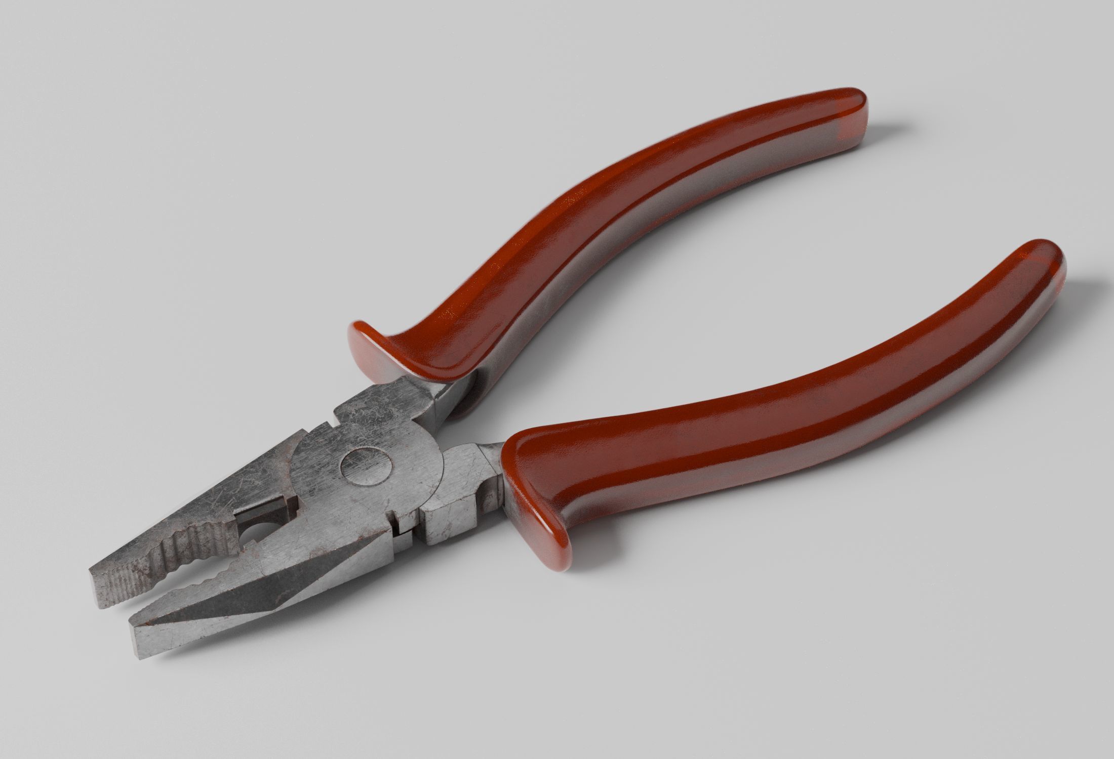 Weathered Combination Pliers 3D model_1