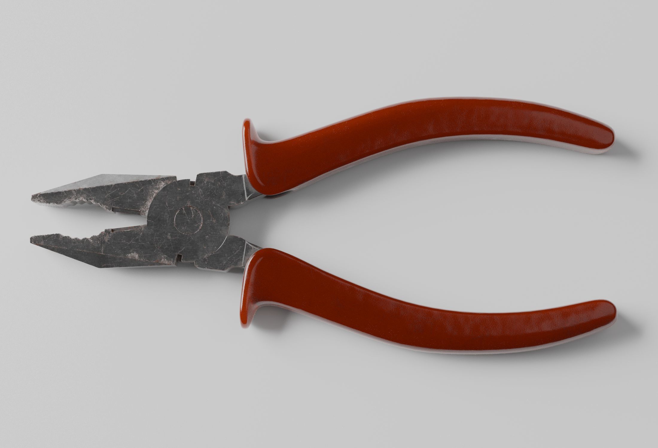Weathered Combination Pliers 3D model_3
