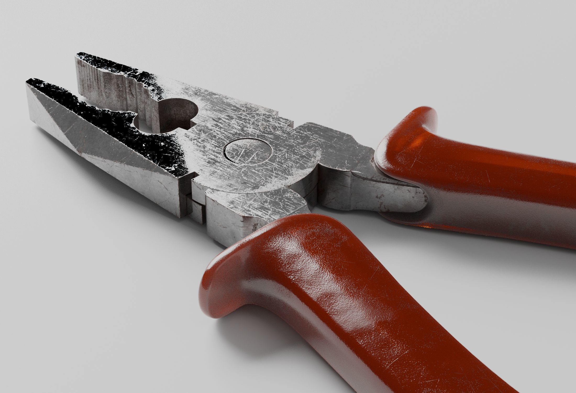 Weathered Combination Pliers 3D model_5