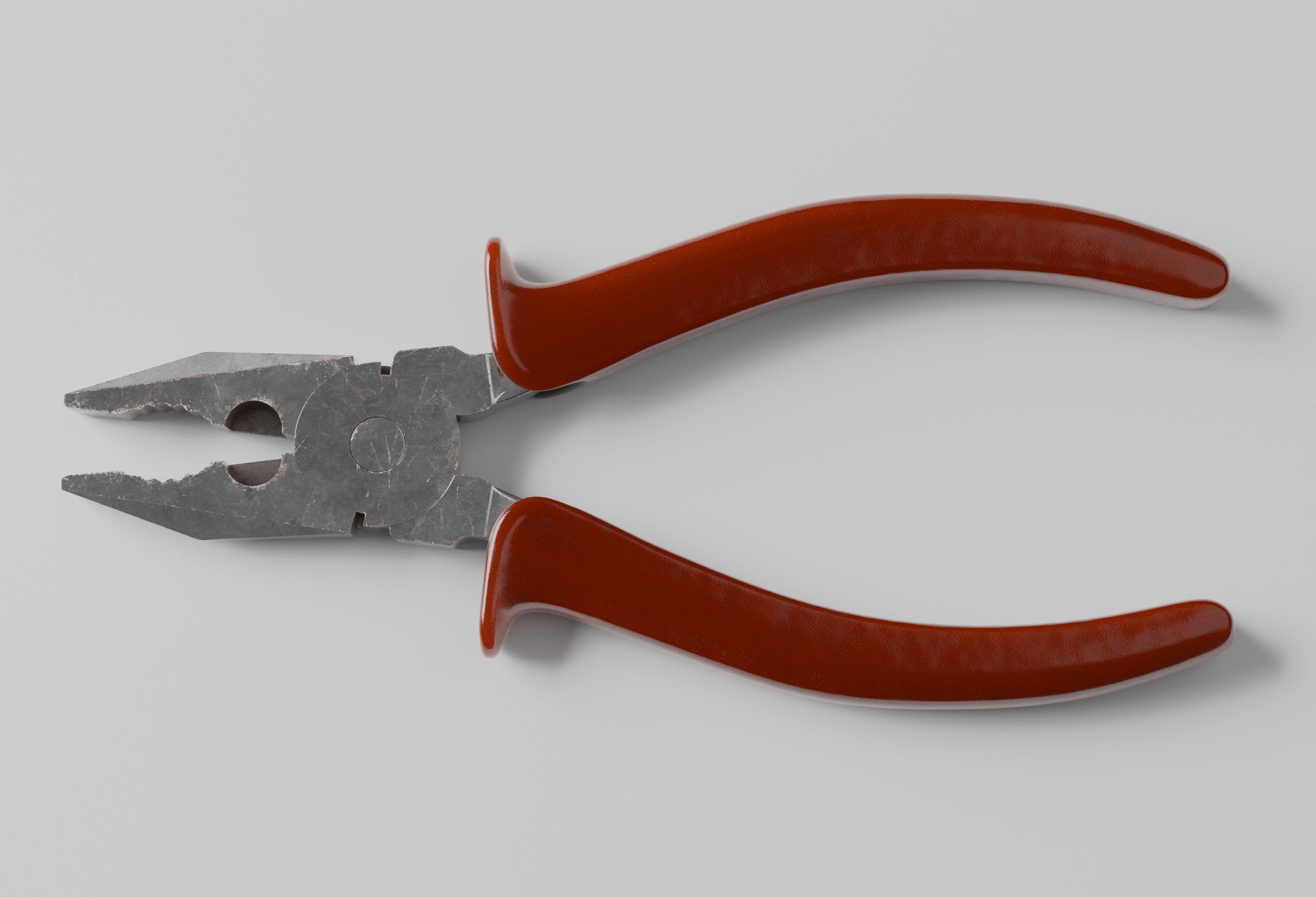 Weathered Combination Pliers 3D model_2