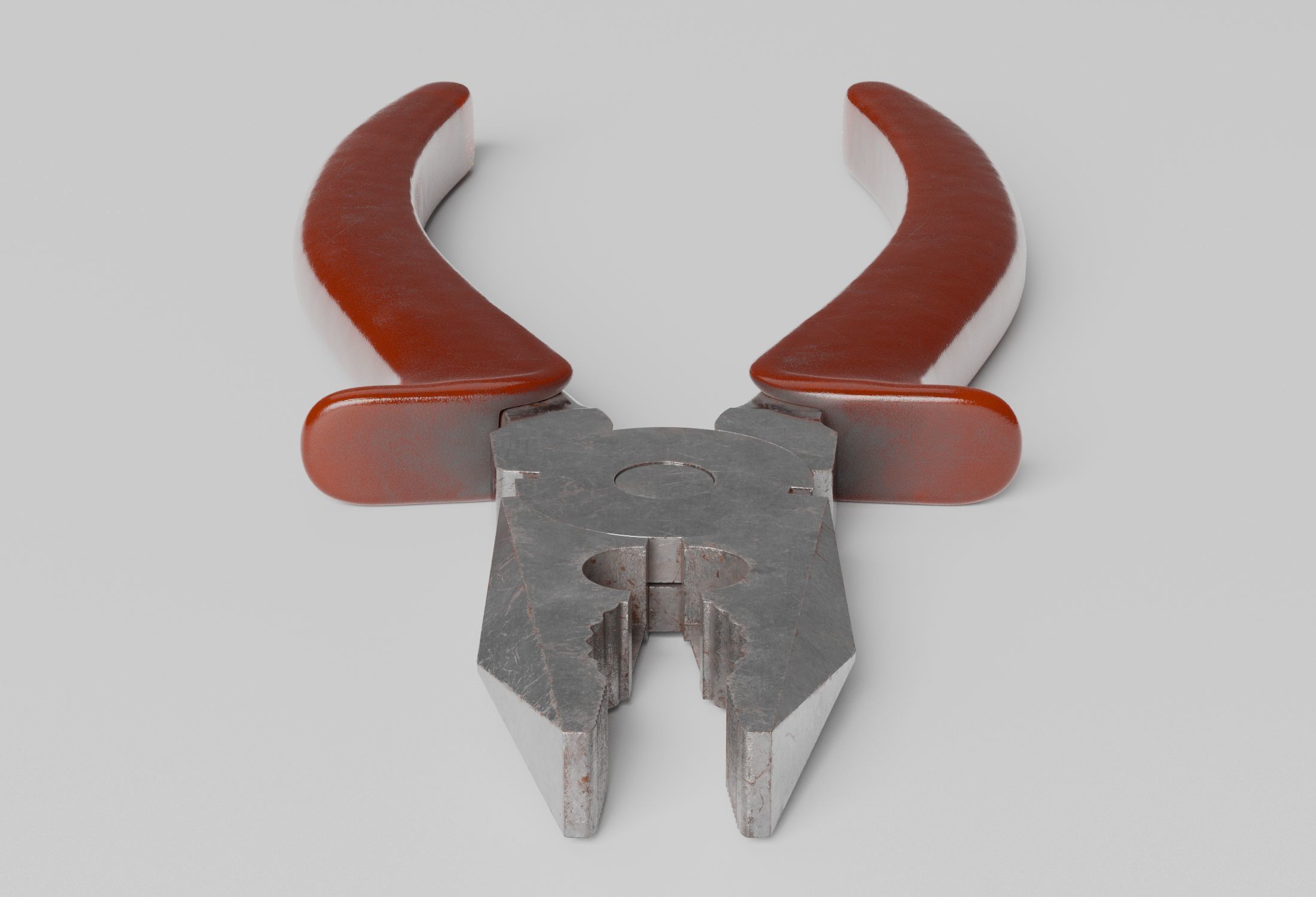Weathered Combination Pliers 3D model_4