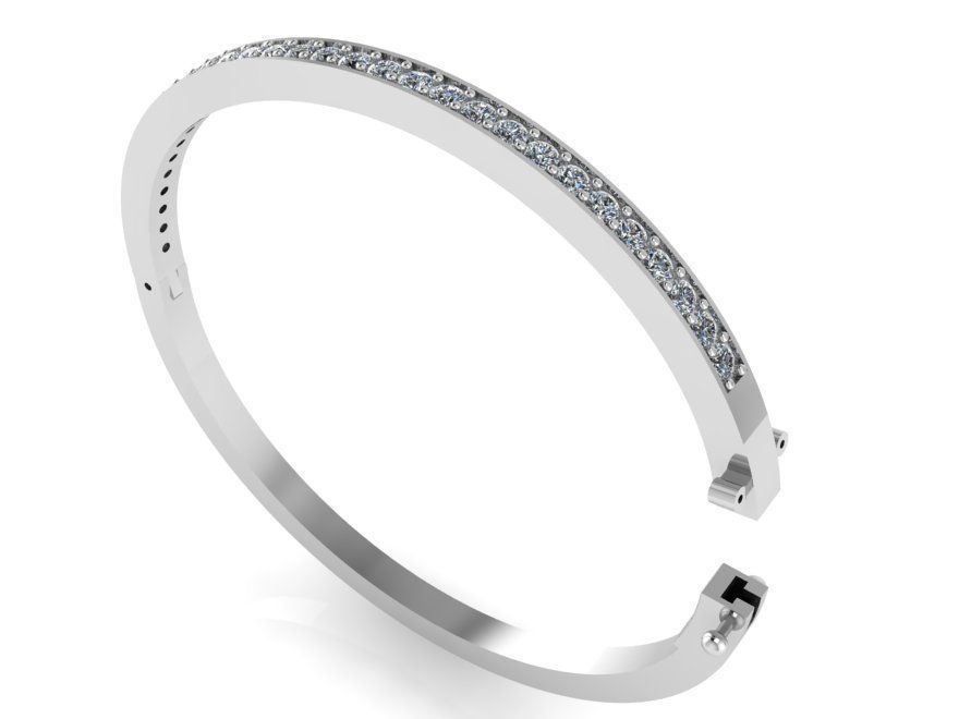 Diamond Bangle Bracelet 0823 3D print model_2