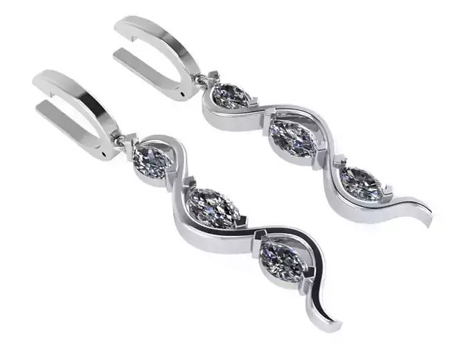 Marquise Cut Drop Earring 0826