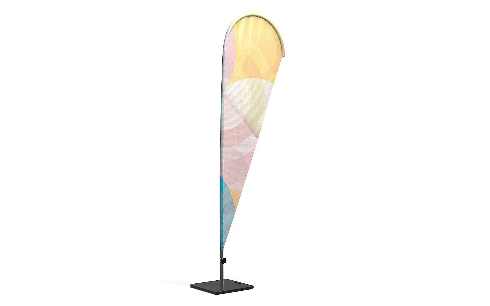 pavement sign and beach flag advertisement 3D model_1