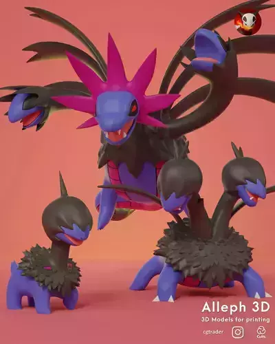 pokemon deino evolution pack 3D print model