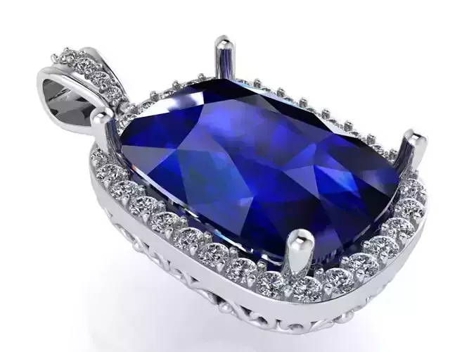 Cushion Halo Pendant 0828