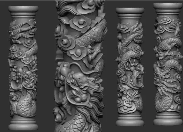 Panlong Column 3D Model 3D print model_0