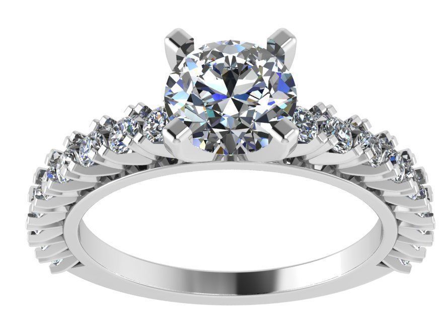 Peg Head Diamond Ring 0756 3D print model_3