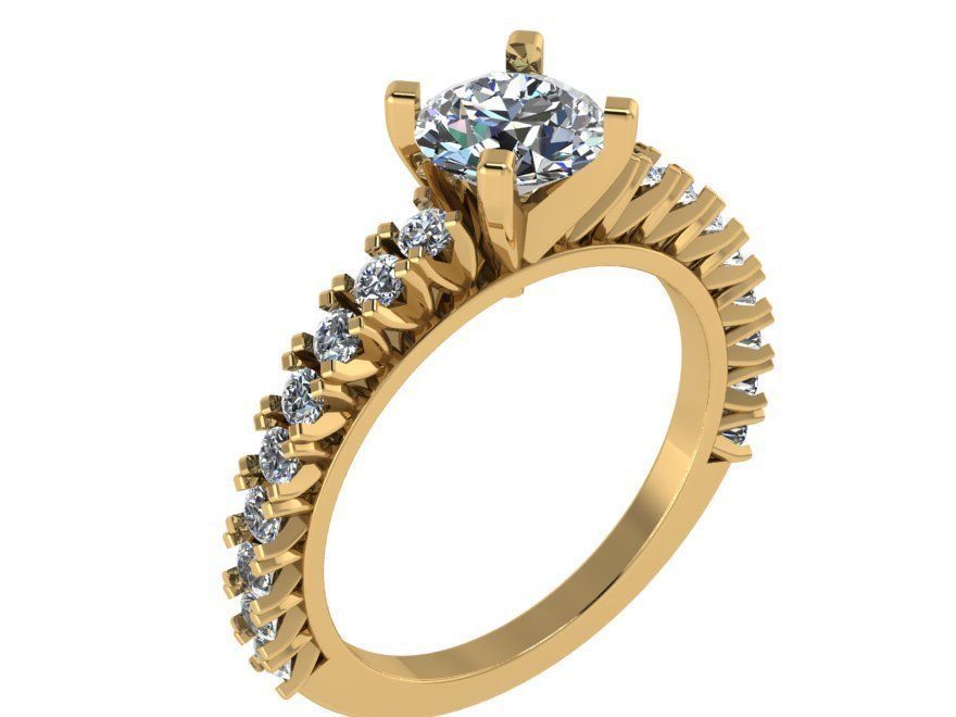 Peg Head Diamond Ring 0756 3D print model_1