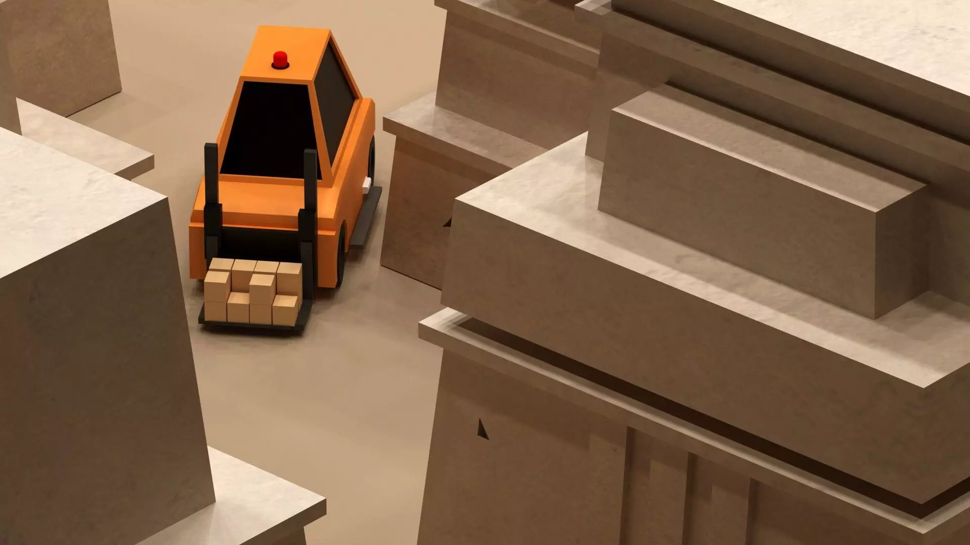 Cartoon Low-Poly lagged vehicle Car for game-ready 3D model Low-poly 3D model_0