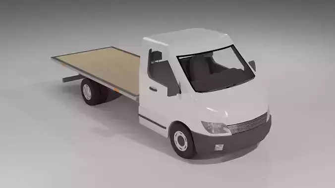 Cargo van with platform of the nineties Free 3D model