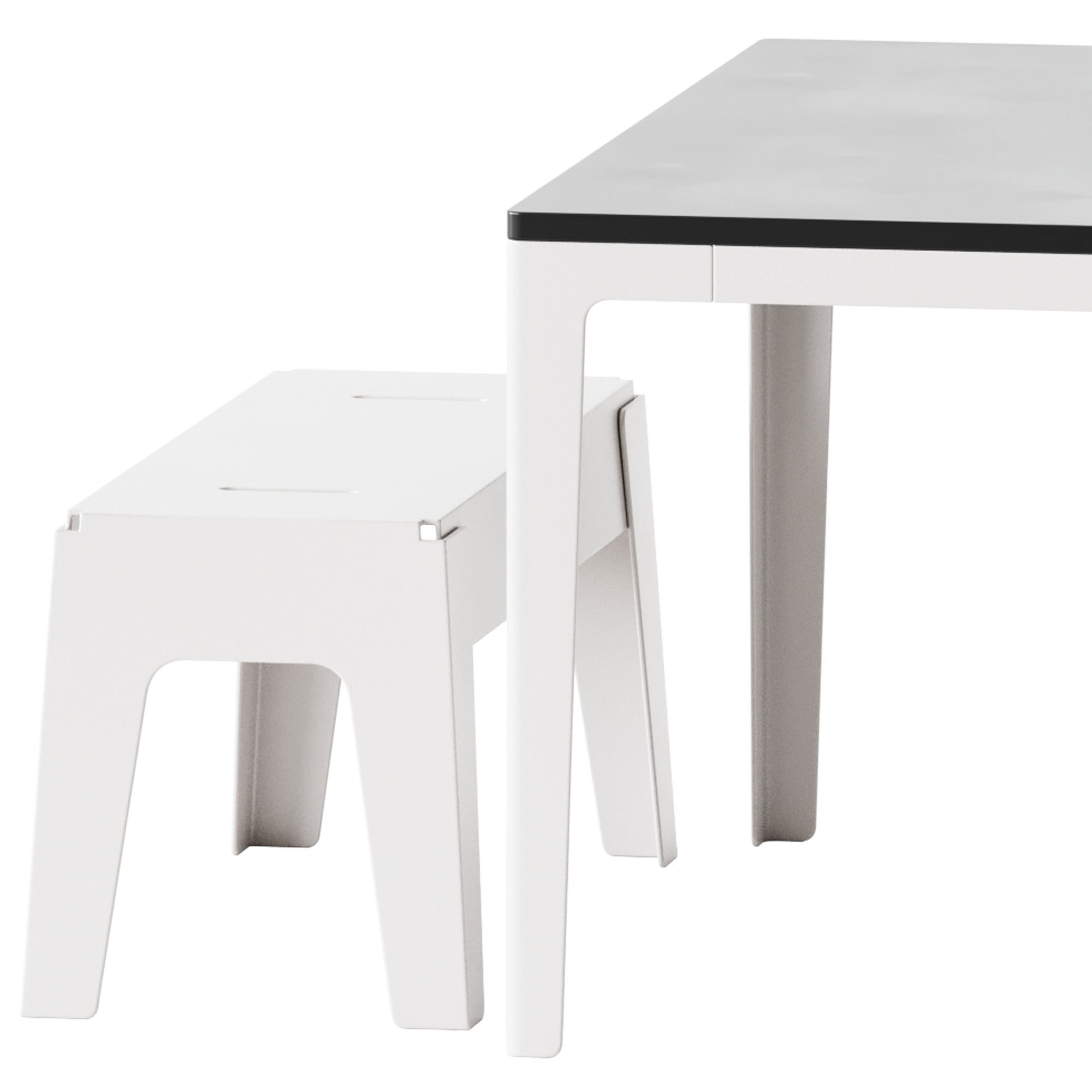 Pop Table Rectangle and Butter Bench by DesignByThem 3D model_1