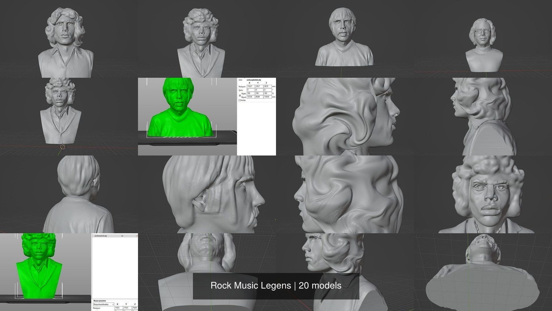 Rock Music Legens 3D Model Collection_4