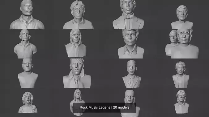 Rock Music Legens 3D Model Collection