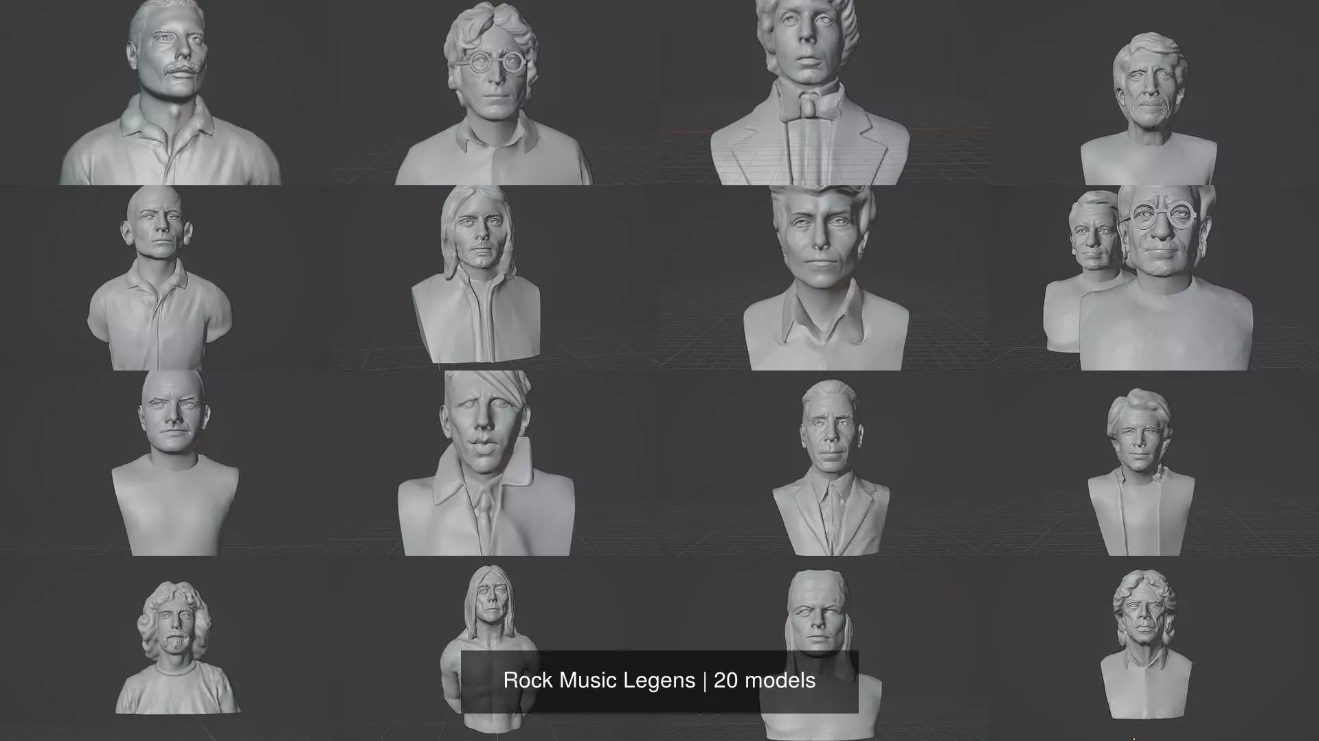 Rock Music Legens 3D Model Collection_0
