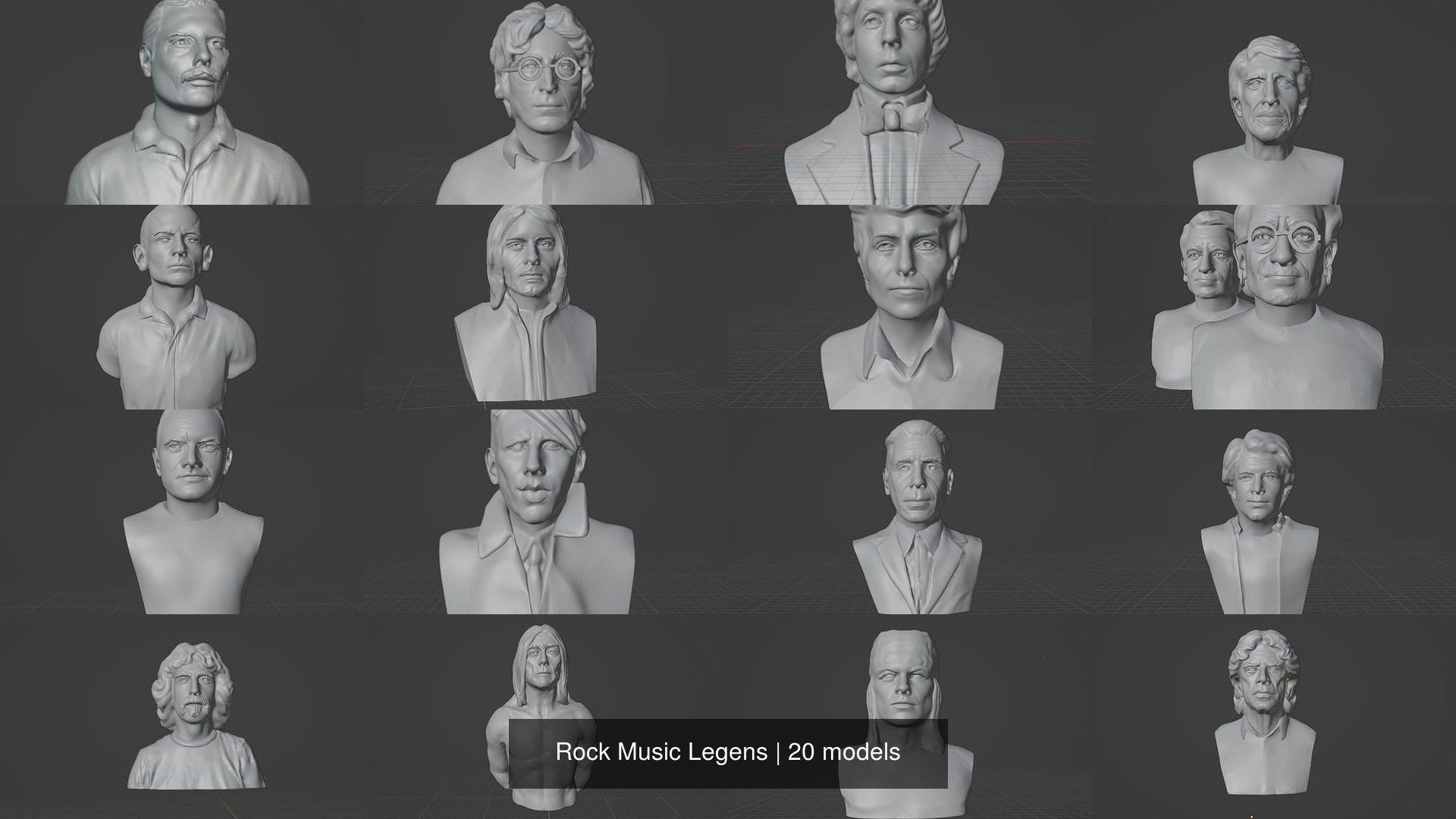 Rock Music Legens 3D Model Collection_1
