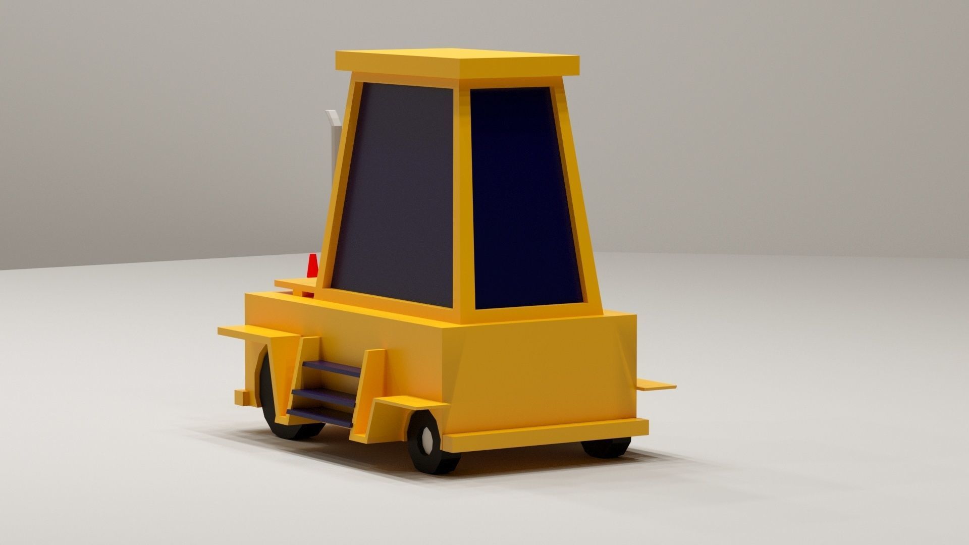 Cartoon Low-Poly JCB Car for game-ready Low-poly 3D model Low-poly 3D model_4