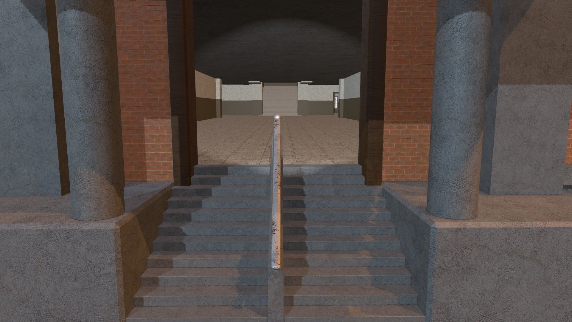 abandoned courthouse V2 Low-poly 3D model_5