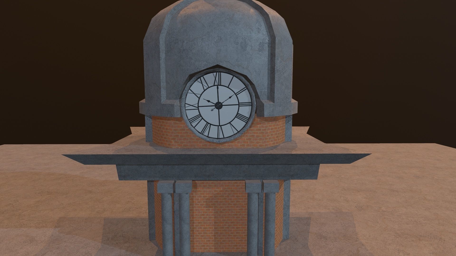 abandoned courthouse V2 Low-poly 3D model_12