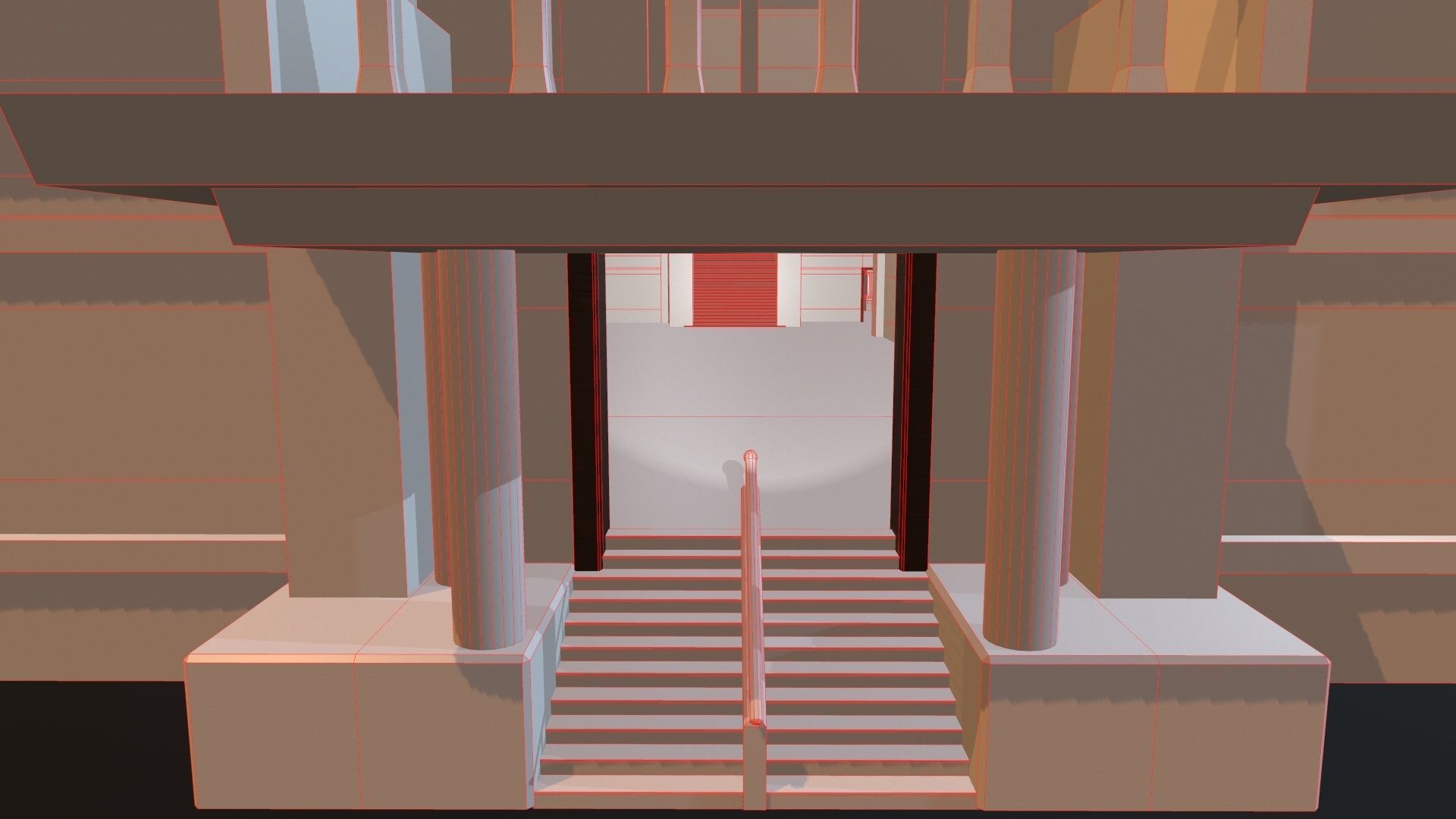 abandoned courthouse V2 Low-poly 3D model_18