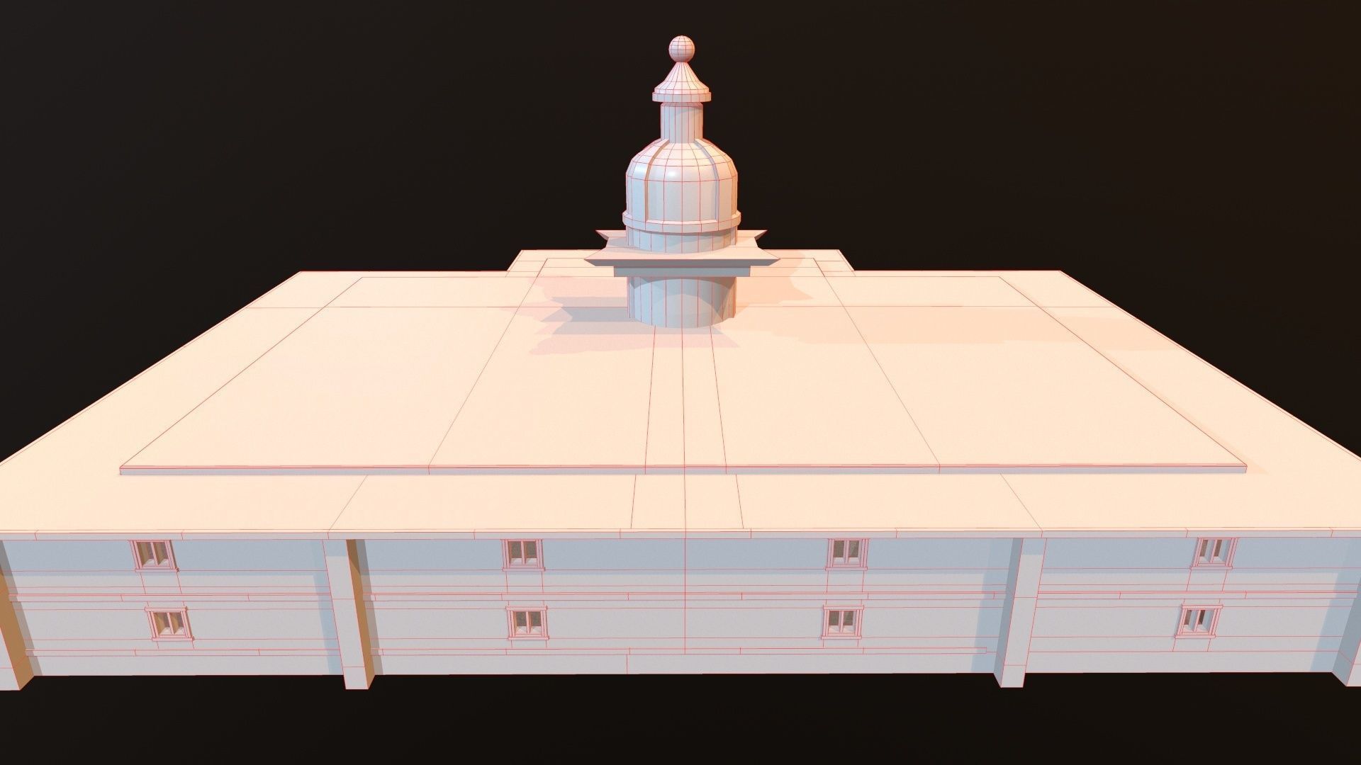 abandoned courthouse V2 Low-poly 3D model_17