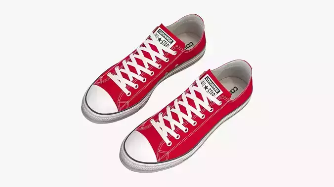 Chuck Taylor All Star Classic Low Top Red 3D model