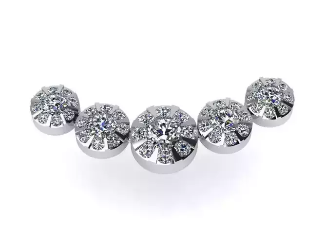 Round Row  Diamond Pendant 1130