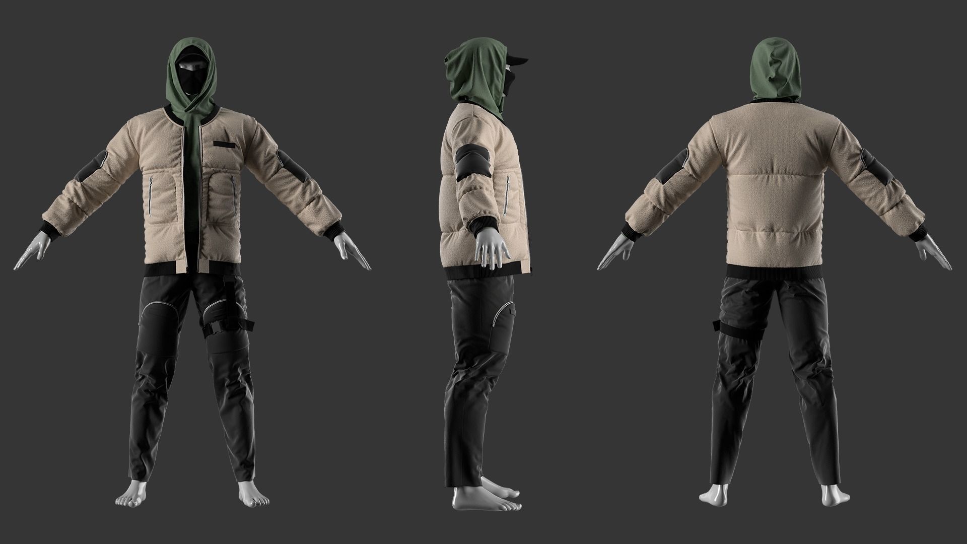 Male Streetwear Outfit Marvelous Designer Project and OBJ 3D model ...