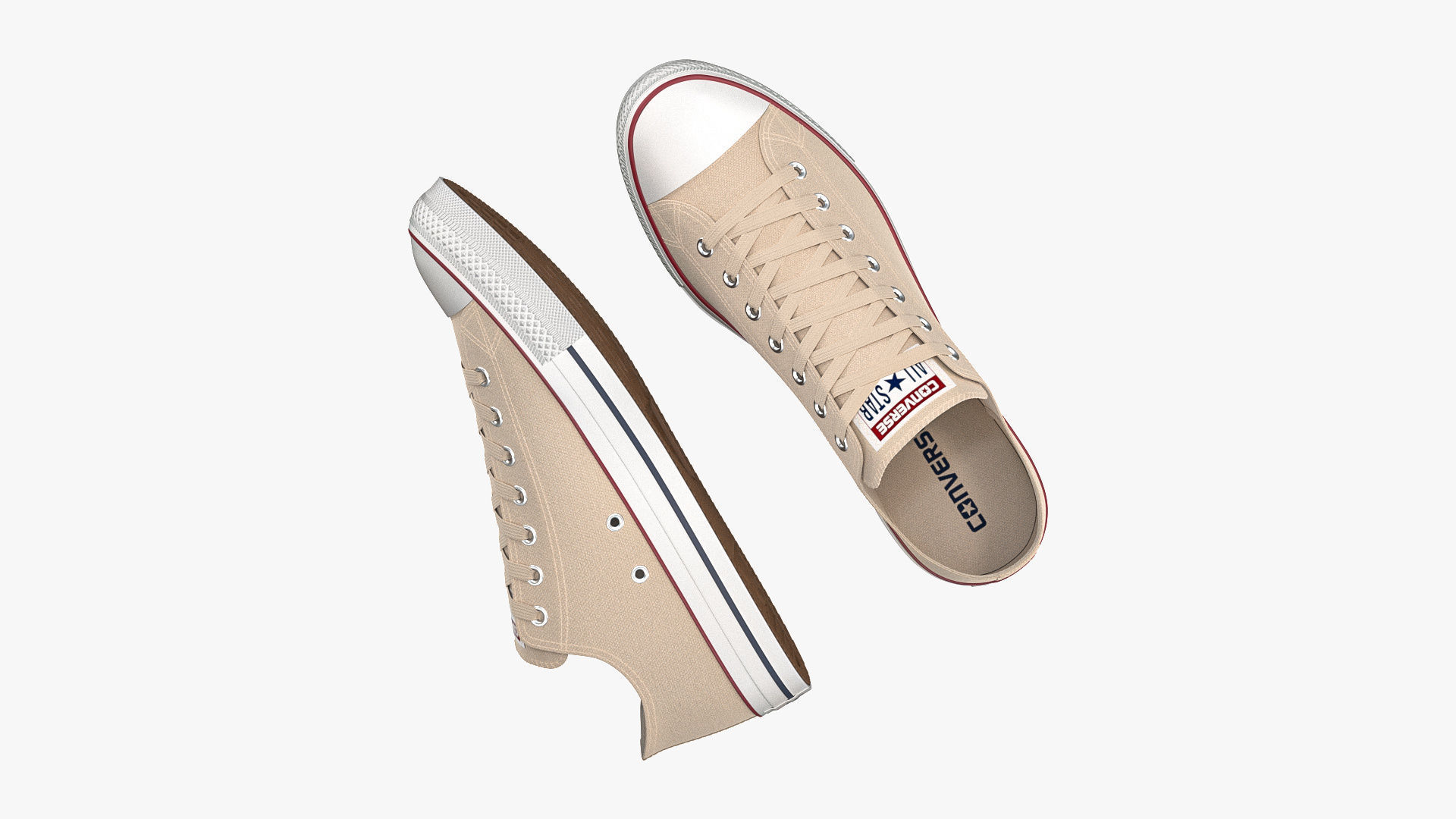 Chuck Taylor All Star Classic Low Top Cream 3D model_2