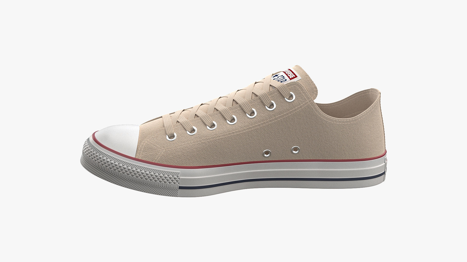 Chuck Taylor All Star Classic Low Top Cream 3D model_6