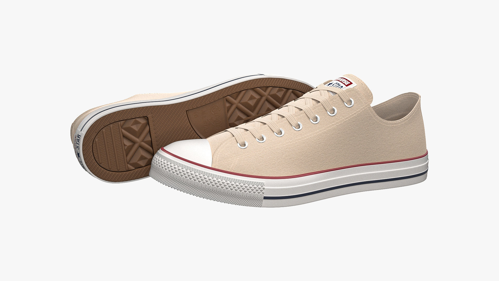 Chuck Taylor All Star Classic Low Top Cream 3D model_1
