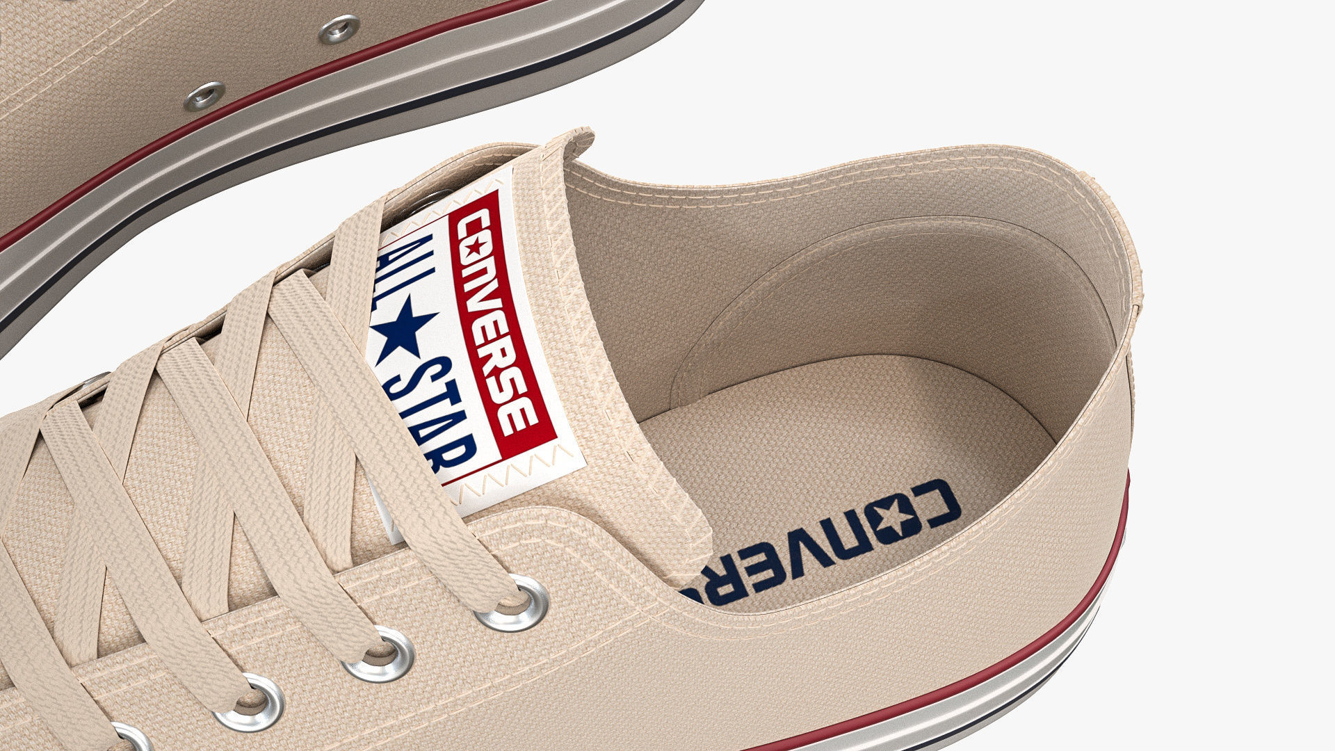 Chuck Taylor All Star Classic Low Top Cream 3D model_9