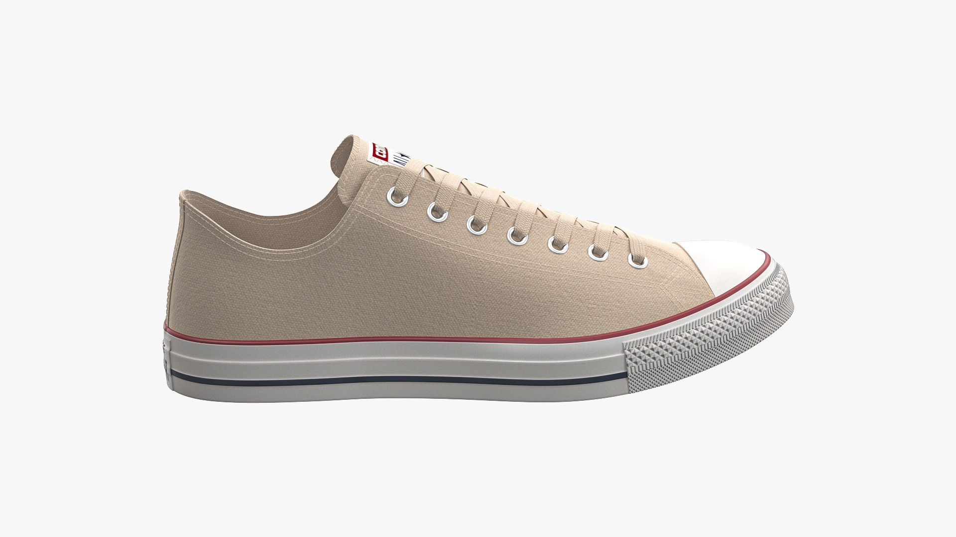 Chuck Taylor All Star Classic Low Top Cream 3D model_5