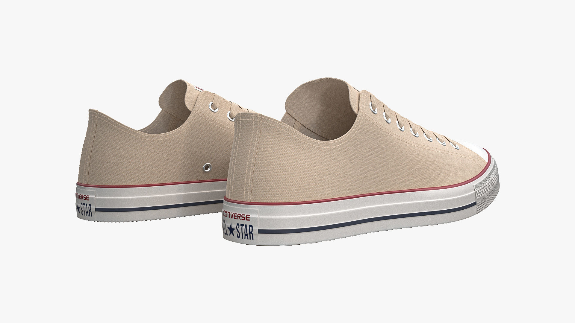 Chuck Taylor All Star Classic Low Top Cream 3D model_4
