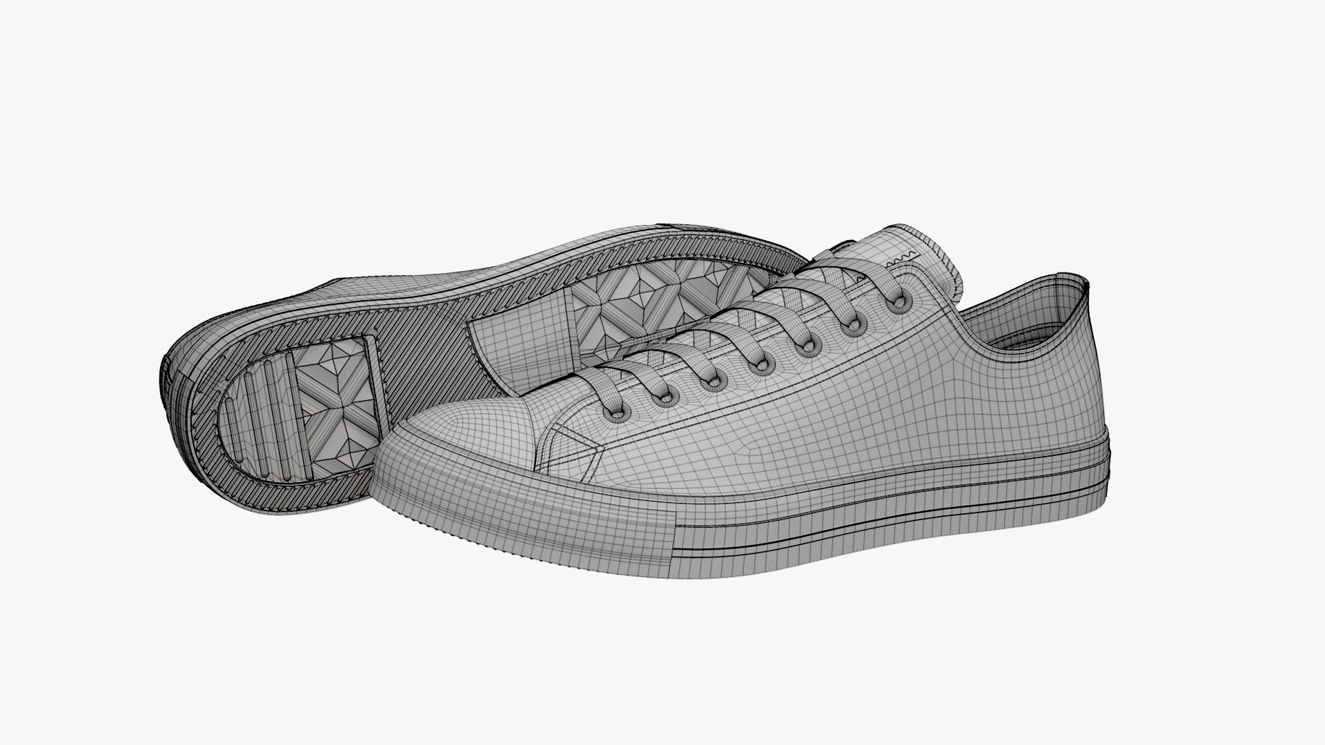 Chuck Taylor All Star Classic Low Top Cream 3D model_10