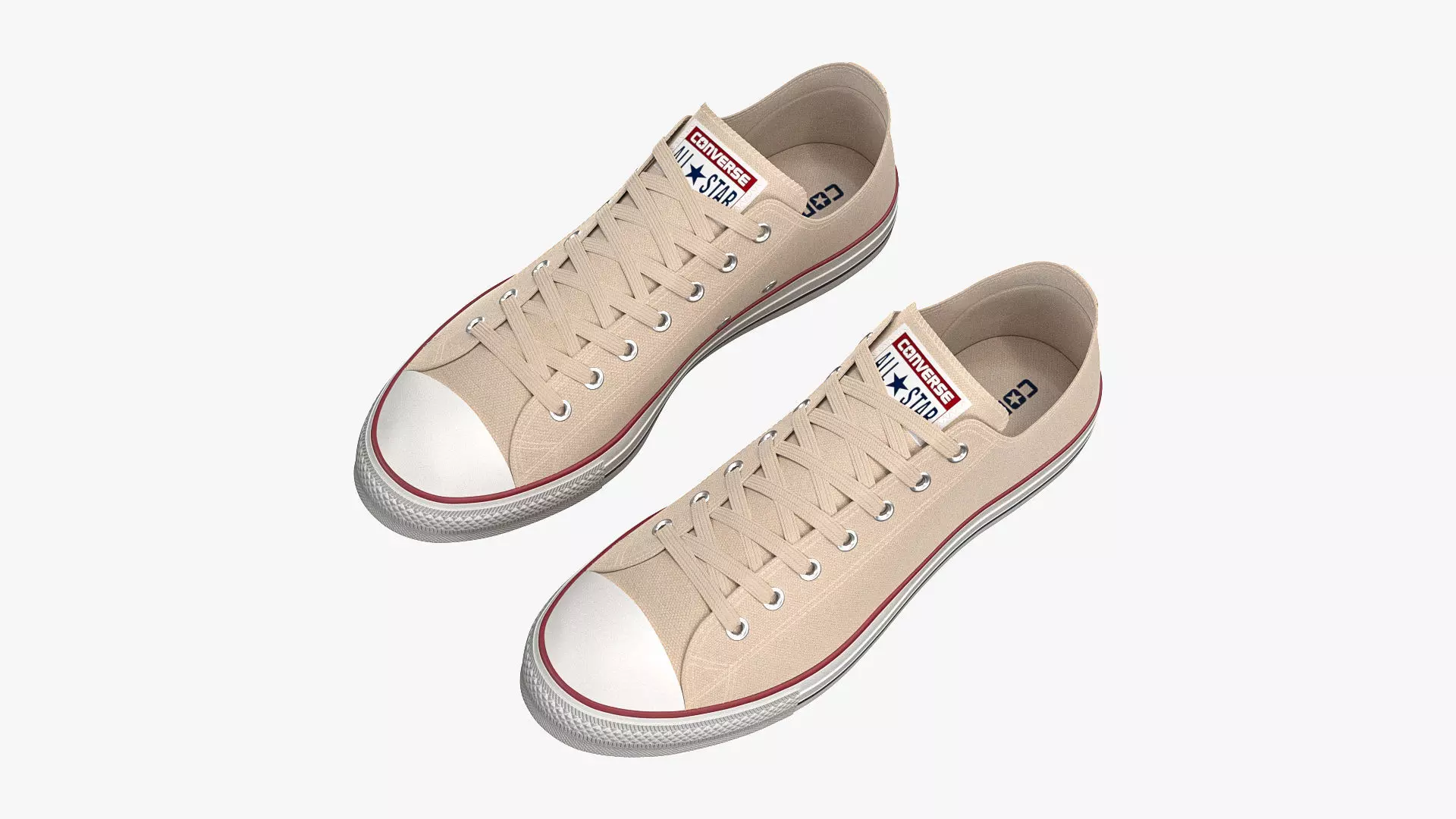 Chuck Taylor All Star Classic Low Top Cream 3D model_0